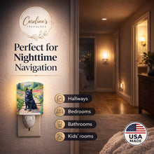 Load image into Gallery viewer, Schipperke Spring Path Ceramic Night Light Compact, UL-Certified, Ideal for Bedroom, Bathroom, Nursery, Hallway, Kitchen, 6x4x3, Multicolor