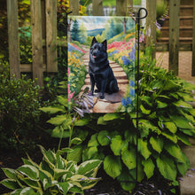 Load image into Gallery viewer, Schipperke Spring Path Garden Flag  – Dog-Themed Floral Outdoor Decor