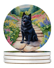 Load image into Gallery viewer, Schipperke Spring Path Large Sandstone Coasters Pack of 4