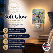 Load image into Gallery viewer, Schnauzer Spring Path Ceramic Night Light Compact, UL-Certified, Ideal for Bedroom, Bathroom, Nursery, Hallway, Kitchen, 6x4x3, Multicolor