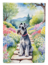 Load image into Gallery viewer, Schnauzer Spring Path Garden Flag  – Dog-Themed Floral Outdoor Decor