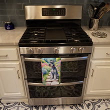 Load image into Gallery viewer, Schnauzer Spring Path Kitchen Towel