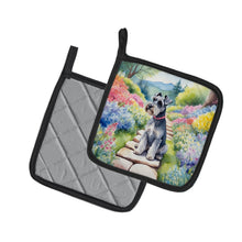 Load image into Gallery viewer, Schnauzer Spring Path Pot Holders - Set of 2 Decorative Kitchen Helpers | Made in the USA