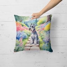 Load image into Gallery viewer, Schnauzer Spring Path Throw Pillow