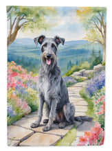 Load image into Gallery viewer, Scottish Deerhound Spring Path House Flag