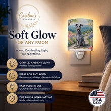 Load image into Gallery viewer, Scottish Deerhound Spring Path Ceramic Night Light Compact, UL-Certified, Ideal for Bedroom, Bathroom, Nursery, Hallway, Kitchen, 6x4x3, Multicolor