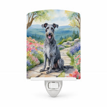 Load image into Gallery viewer, Scottish Deerhound Spring Path Ceramic Night Light Compact, UL-Certified, Ideal for Bedroom, Bathroom, Nursery, Hallway, Kitchen, 6x4x3, Multicolor