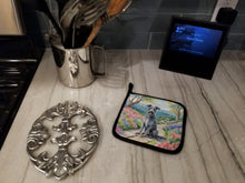 Load image into Gallery viewer, Scottish Deerhound Spring Path Pot Holders - Set of 2 Decorative Kitchen Helpers | Made in the USA