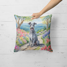 Load image into Gallery viewer, Scottish Deerhound Spring Path Throw Pillow