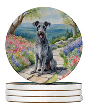 Load image into Gallery viewer, Scottish Deerhound Spring Path Large Sandstone Coasters Pack of 4