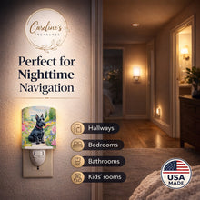 Load image into Gallery viewer, Scottish Terrier Spring Path Ceramic Night Light Compact, UL-Certified, Ideal for Bedroom, Bathroom, Nursery, Hallway, Kitchen, 6x4x3, Multicolor
