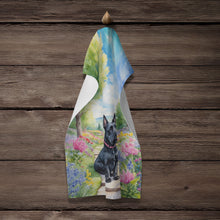 Load image into Gallery viewer, Scottish Terrier Spring Path Kitchen Towel