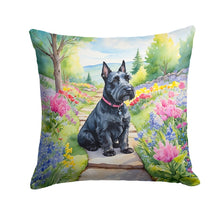Load image into Gallery viewer, Scottish Terrier Spring Path Throw Pillow - 14x14 Decorative Pillow – Art for Your Home &amp; Patio