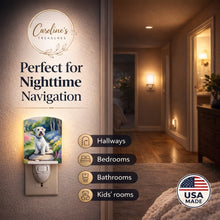 Load image into Gallery viewer, Sealyham Terrier Spring Path Ceramic Night Light Compact, UL-Certified, Ideal for Bedroom, Bathroom, Nursery, Hallway, Kitchen, 6x4x3, Multicolor