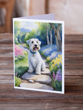 Load image into Gallery viewer, Sealyham Terrier Spring Path Greeting Cards - Blank Note Cards – 8-Pack of Artist-Designed Cards with Envelopes
