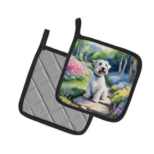 Load image into Gallery viewer, Sealyham Terrier Spring Path Pot Holders - Set of 2 Decorative Kitchen Helpers | Made in the USA