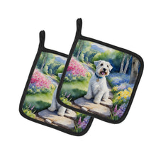 Load image into Gallery viewer, Sealyham Terrier Spring Path Pot Holders - Set of 2 Decorative Kitchen Helpers | Made in the USA