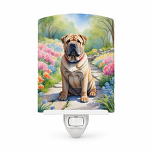 Load image into Gallery viewer, Shar Pei Spring Path Ceramic Night Light Compact, UL-Certified, Ideal for Bedroom, Bathroom, Nursery, Hallway, Kitchen, 6x4x3, Multicolor