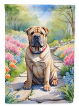 Load image into Gallery viewer, Shar Pei Spring Path Garden Flag  – Dog-Themed Floral Outdoor Decor