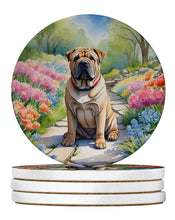 Load image into Gallery viewer, Shar Pei Spring Path Large Sandstone Coasters Pack of 4