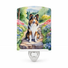 Load image into Gallery viewer, Sheltie Spring Path Ceramic Night Light Compact, UL-Certified, Ideal for Bedroom, Bathroom, Nursery, Hallway, Kitchen, 6x4x3, Multicolor