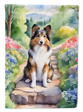 Load image into Gallery viewer, Sheltie Spring Path Garden Flag  – Dog-Themed Floral Outdoor Decor