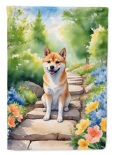 Load image into Gallery viewer, Shiba Inu Spring Path House Flag