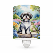 Load image into Gallery viewer, Shih Tzu Spring Path Ceramic Night Light Compact, UL-Certified, Ideal for Bedroom, Bathroom, Nursery, Hallway, Kitchen, 6x4x3, Multicolor