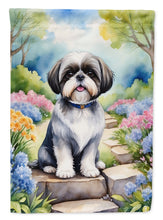 Load image into Gallery viewer, Shih Tzu Spring Path Garden Flag  – Dog-Themed Floral Outdoor Decor