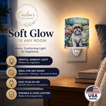 Load image into Gallery viewer, Shih Tzu Spring Path Ceramic Night Light Compact, UL-Certified, Ideal for Bedroom, Bathroom, Nursery, Hallway, Kitchen, 6x4x3, Multicolor