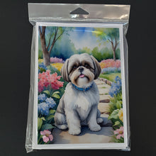 Load image into Gallery viewer, Shih Tzu Spring Path Greeting Cards - Blank Note Cards – 8-Pack of Artist-Designed Cards with Envelopes
