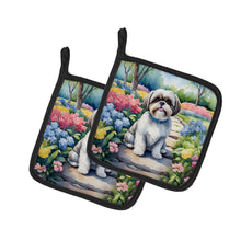Load image into Gallery viewer, Shih Tzu Spring Path Pot Holders - Set of 2 Decorative Kitchen Helpers | Made in the USA