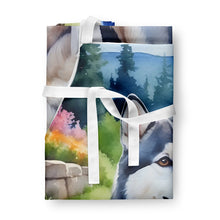Load image into Gallery viewer, Siberian Husky Spring Path Apron – Artist-Designed Kitchen, BBQ &amp; Craft Apron