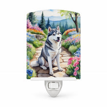 Load image into Gallery viewer, Siberian Husky Spring Path Ceramic Night Light Compact, UL-Certified, Ideal for Bedroom, Bathroom, Nursery, Hallway, Kitchen, 6x4x3, Multicolor