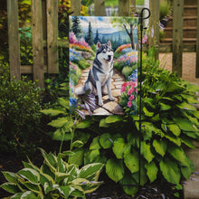 Load image into Gallery viewer, Siberian Husky Spring Path Garden Flag  – Dog-Themed Floral Outdoor Decor