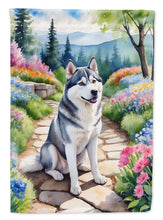 Load image into Gallery viewer, Siberian Husky Spring Path Garden Flag  – Dog-Themed Floral Outdoor Decor