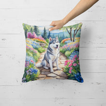 Load image into Gallery viewer, Siberian Husky Spring Path Throw Pillow