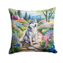 Load image into Gallery viewer, Siberian Husky Spring Path Throw Pillow