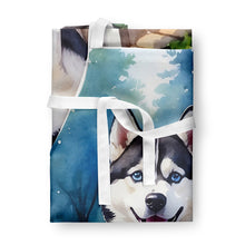 Load image into Gallery viewer, Siberian Husky Spring Path Apron – Artist-Designed Kitchen, BBQ &amp; Craft Apron