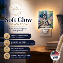 Load image into Gallery viewer, Siberian Husky Spring Path Ceramic Night Light Compact, UL-Certified, Ideal for Bedroom, Bathroom, Nursery, Hallway, Kitchen, 6x4x3, Multicolor