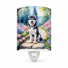 Load image into Gallery viewer, Siberian Husky Spring Path Ceramic Night Light Compact, UL-Certified, Ideal for Bedroom, Bathroom, Nursery, Hallway, Kitchen, 6x4x3, Multicolor