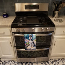 Load image into Gallery viewer, Siberian Husky Spring Path Kitchen Towel