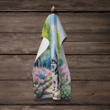 Load image into Gallery viewer, Siberian Husky Spring Path Kitchen Towel
