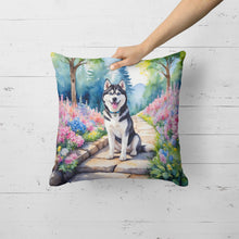 Load image into Gallery viewer, Siberian Husky Spring Path Throw Pillow