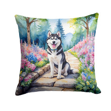 Load image into Gallery viewer, Siberian Husky Spring Path Throw Pillow