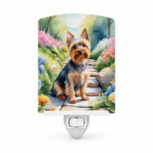 Load image into Gallery viewer, Silky Terrier Spring Path Ceramic Night Light Compact, UL-Certified, Ideal for Bedroom, Bathroom, Nursery, Hallway, Kitchen, 6x4x3, Multicolor