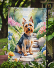 Load image into Gallery viewer, Silky Terrier Spring Path Garden Flag  – Dog-Themed Floral Outdoor Decor