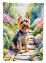 Load image into Gallery viewer, Silky Terrier Spring Path Garden Flag  – Dog-Themed Floral Outdoor Decor