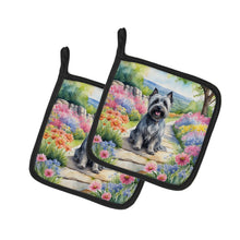 Load image into Gallery viewer, Skye Terrier Spring Path Pot Holders - Set of 2 Decorative Kitchen Helpers | Made in the USA