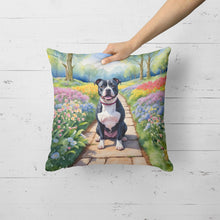 Load image into Gallery viewer, Staffordshire Bull Terrier Spring Path Throw Pillow